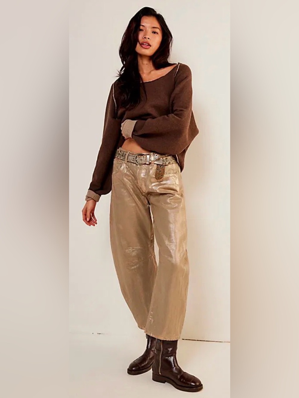 Free people champagne barrel jeans
